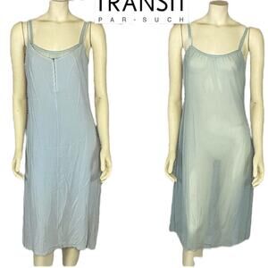 Transit Par Such slip dress and under slip in a light blue size 4
